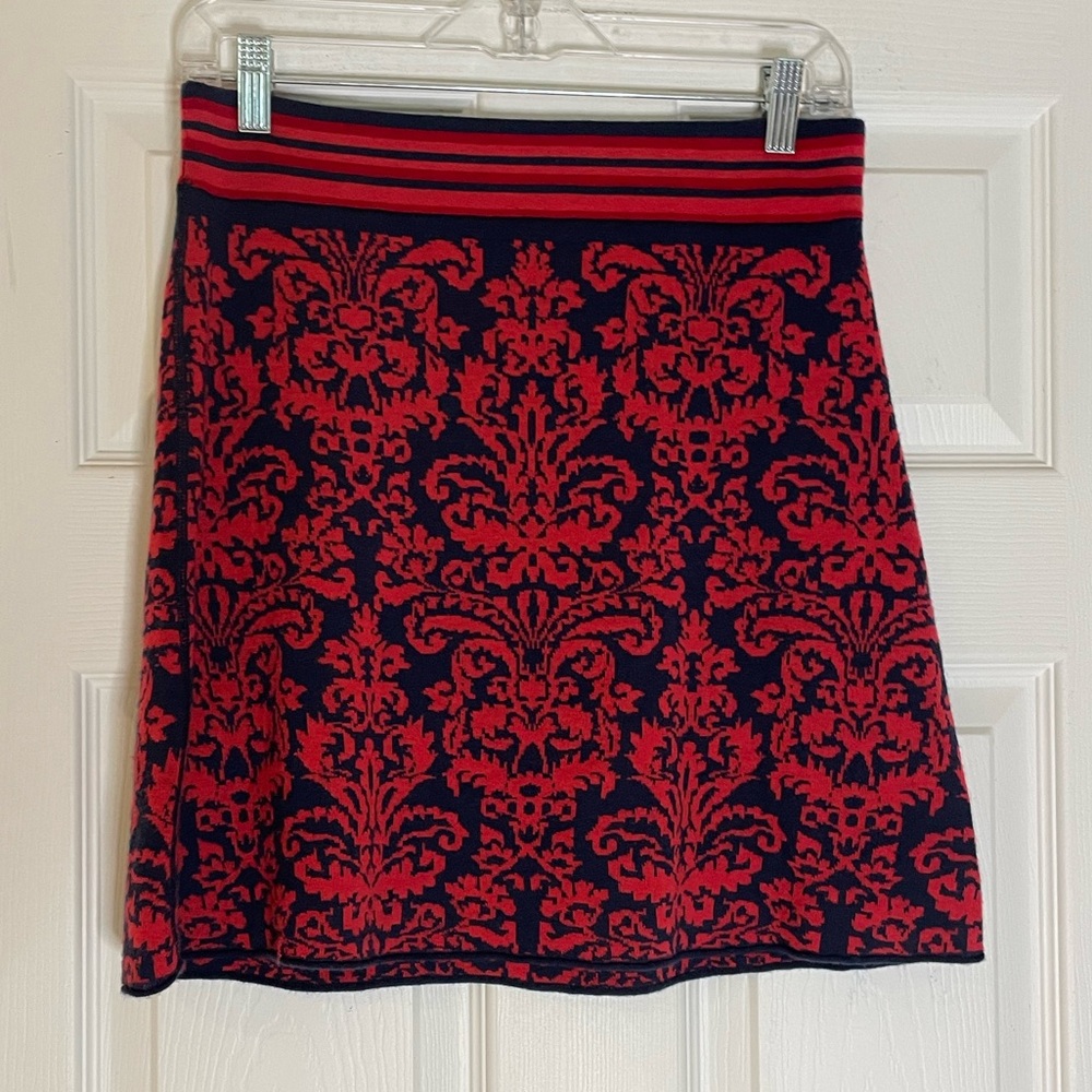 TITLE NINE Merino wool blend  Paisley A-Line Skirt - Small